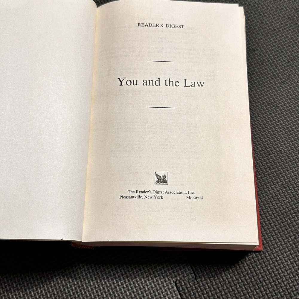Reader's Digest You and the Law Third Revised Edition Hardcover 1984 Legal Guide